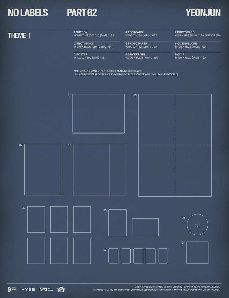 [PREORDER] YEONJUN (연준) [TXT] - NO LABELS PART 02 - 2ND MINI ALBUM