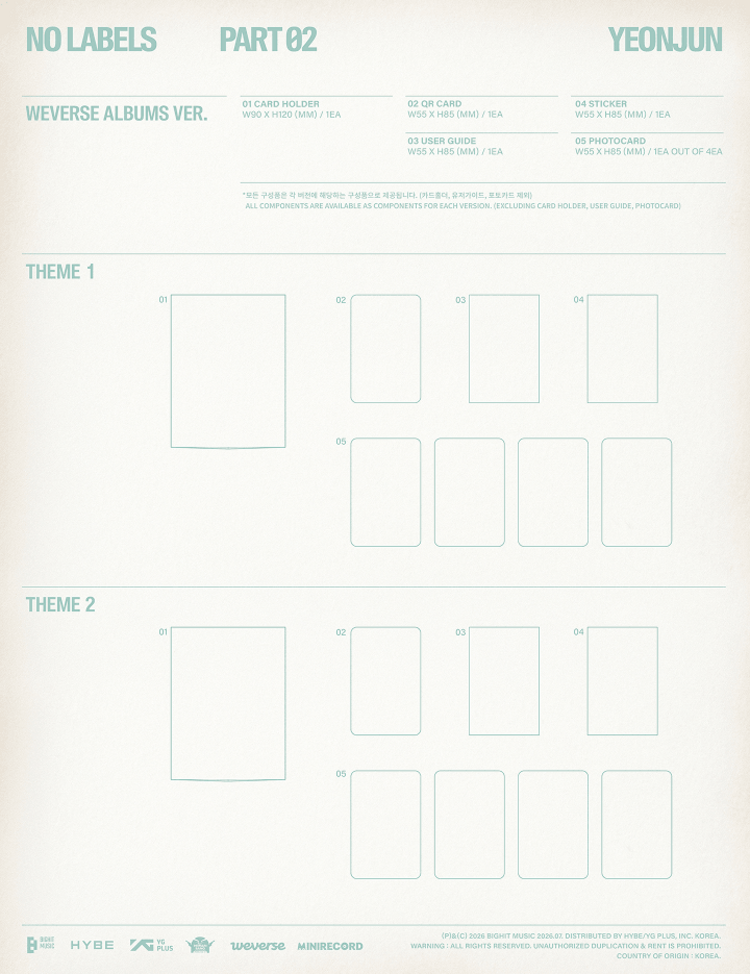 [PREORDER] YEONJUN (연준) [TXT] - NO LABELS PART 02 - [WEVERSE ALBUM] - 2ND MINI ALBUM