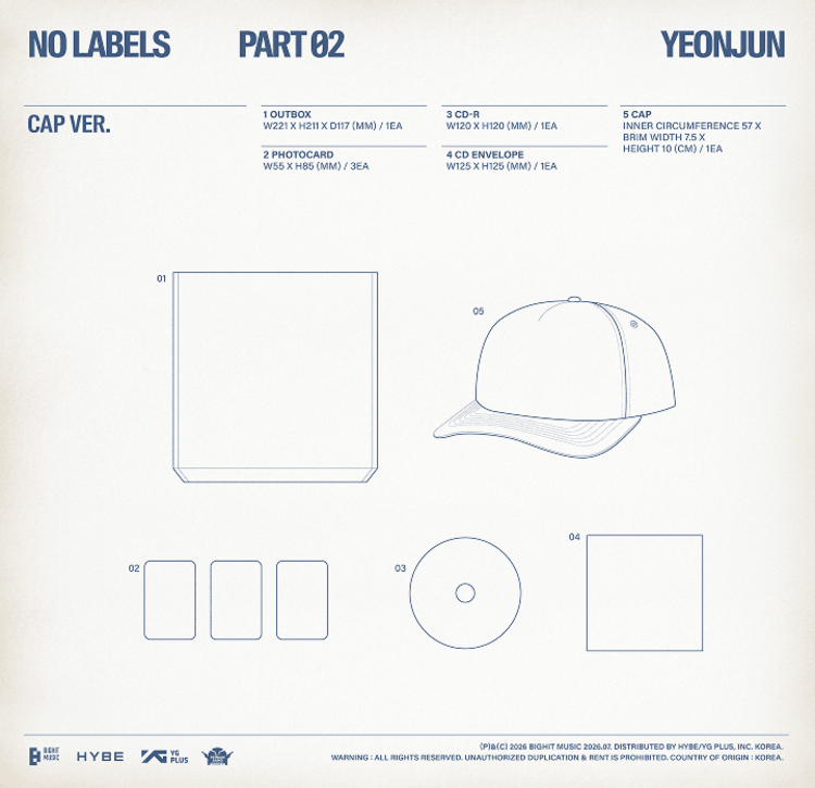 [PREORDER] YEONJUN (연준) [TXT] - NO LABELS PART 02 - [CAP VER.] - 2ND MINI ALBUM