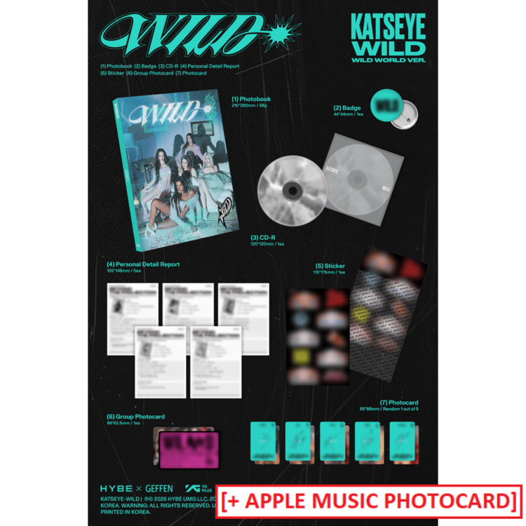 [PREORDER] KATSEYE - WILD - 3RD EP + [APPLE MUSIC GIFT]