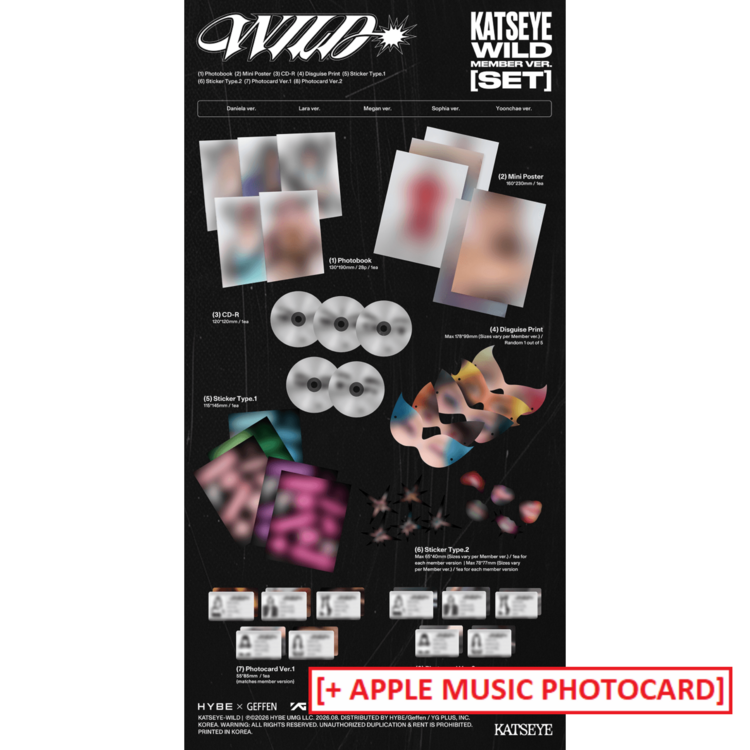 [PREORDER] KATSEYE - WILD - [MEMBER VER.] - 3RD EP + [APPLE MUSIC GIFT]