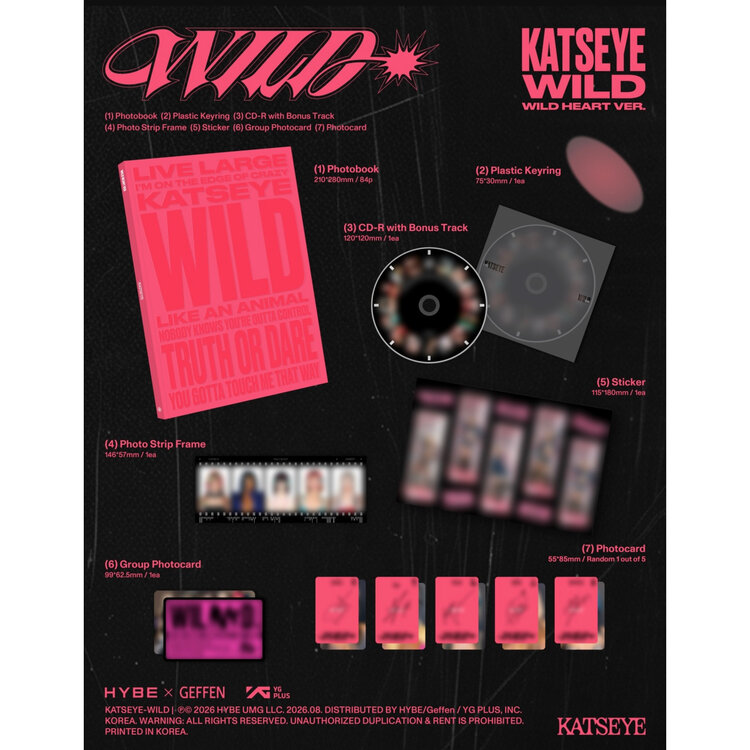 [PREORDER] KATSEYE - WILD - [WILD HEART VER.] - 3RD EP (INTERNATIONAL RETAILER EXCLUSIVE)