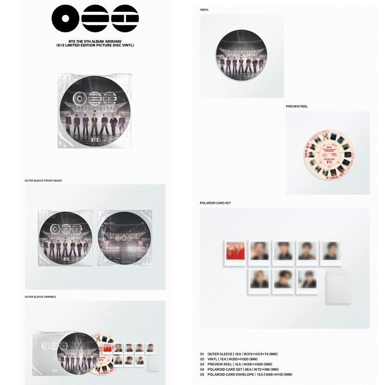 BTS (방탄소년단) - ARIRANG - 5TH ALBUM (613 LIMITED EDITION PICTURE DISC VINYL)