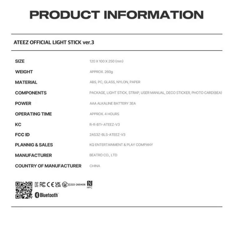 ATEEZ (에이티즈) - OFFICIAL LIGHT STICK VER.3