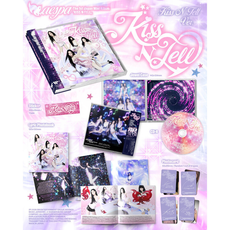 [PREORDER] AESPA (エスパ) - KISS N TELL (KISS N TELL VER.) - 1ST MINI ALBUM (JAPAN)