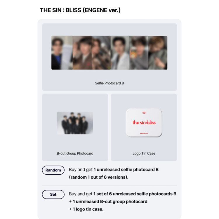 [PREORDER] ENHYPEN (엔하이픈) - THE SIN : BLISS  [ENGENE VER.] - 8TH MINI ALBUM + [ WEVERSE GIFT]