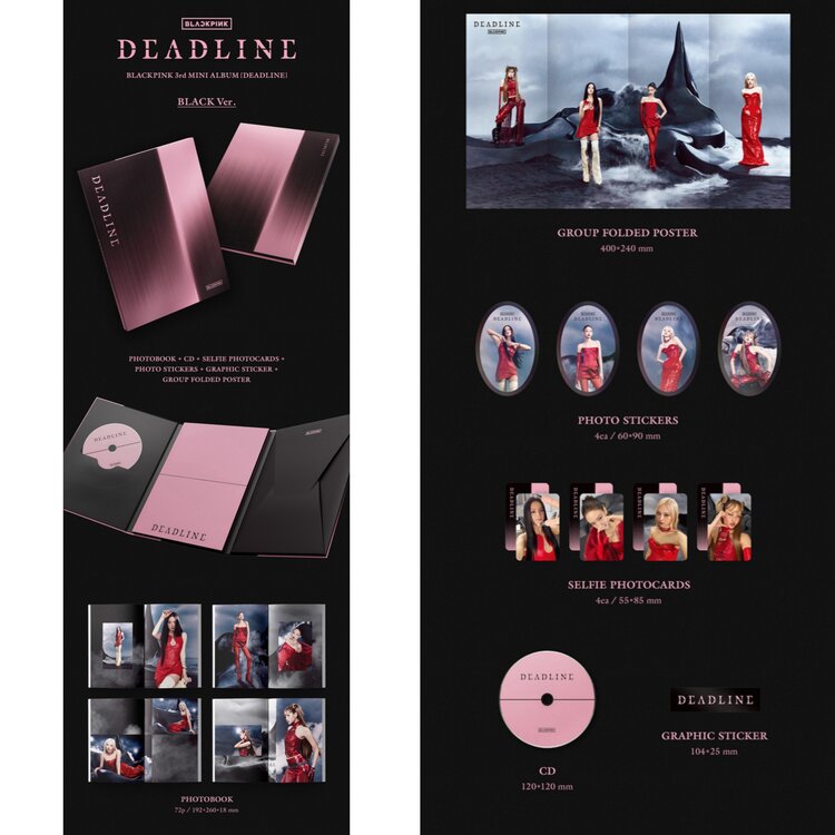 BLACKPINK (블랙핑크) - DEADLINE - [BLACK + PINK VER. SET] - 3RD MINI ALBUM + [WEVERSE GIFT]