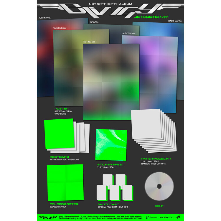 [PREORDER] NCT 127 - BLINGY - [JET POSTER VER.] - 7TH ALBUM