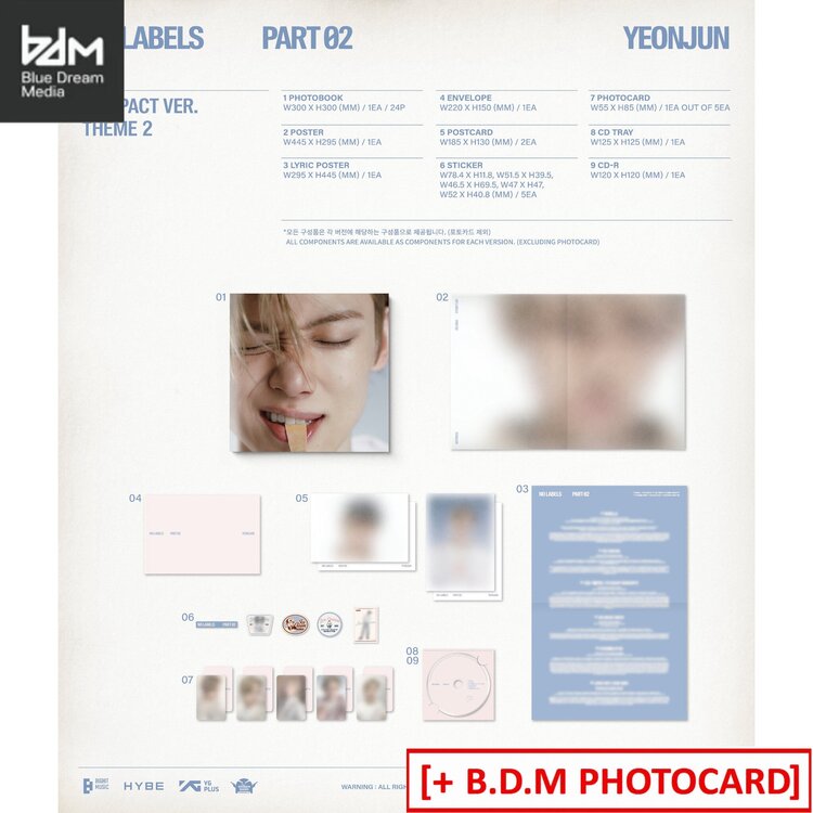 YEONJUN (연준) [TXT] - NO LABELS PART 02 - [COMPACT VER.] - 2ND MINI ALBUM + [BDM PHOTOCARD]