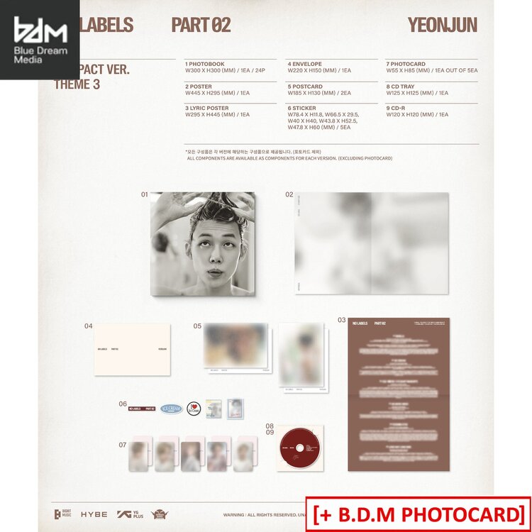 YEONJUN (연준) [TXT] - NO LABELS PART 02 - [COMPACT VER.] - 2ND MINI ALBUM + [BDM PHOTOCARD]