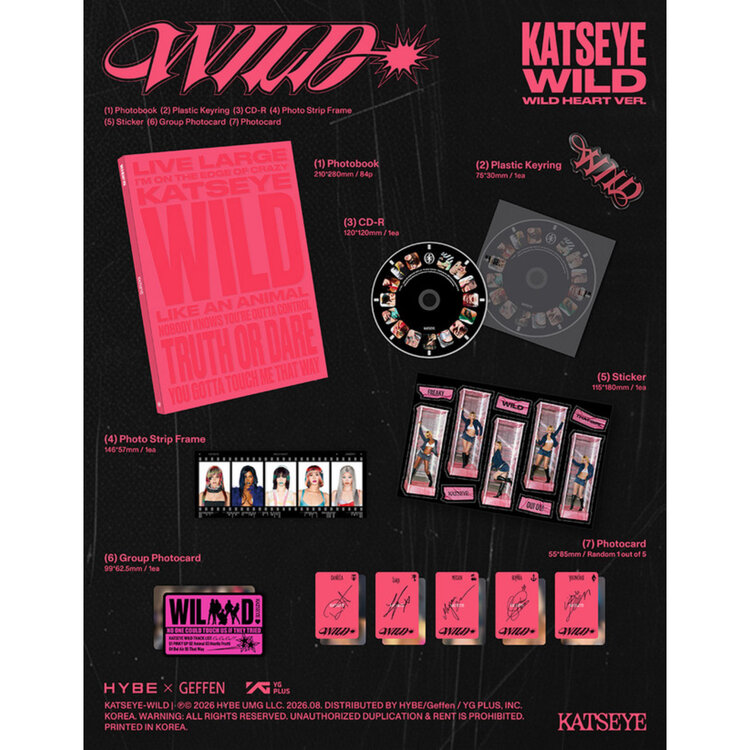 [PREORDER] KATSEYE - WILD - [WILD HEART VER.] - 3RD EP (INTERNATIONAL RETAILER EXCLUSIVE)