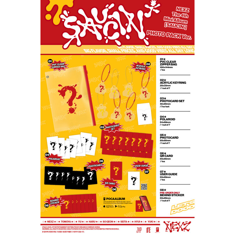 [PREORDER] NEXZ (넥스지) - SAUCIN' (PHOTO PACK VER.) - 4TH MINI ALBUM