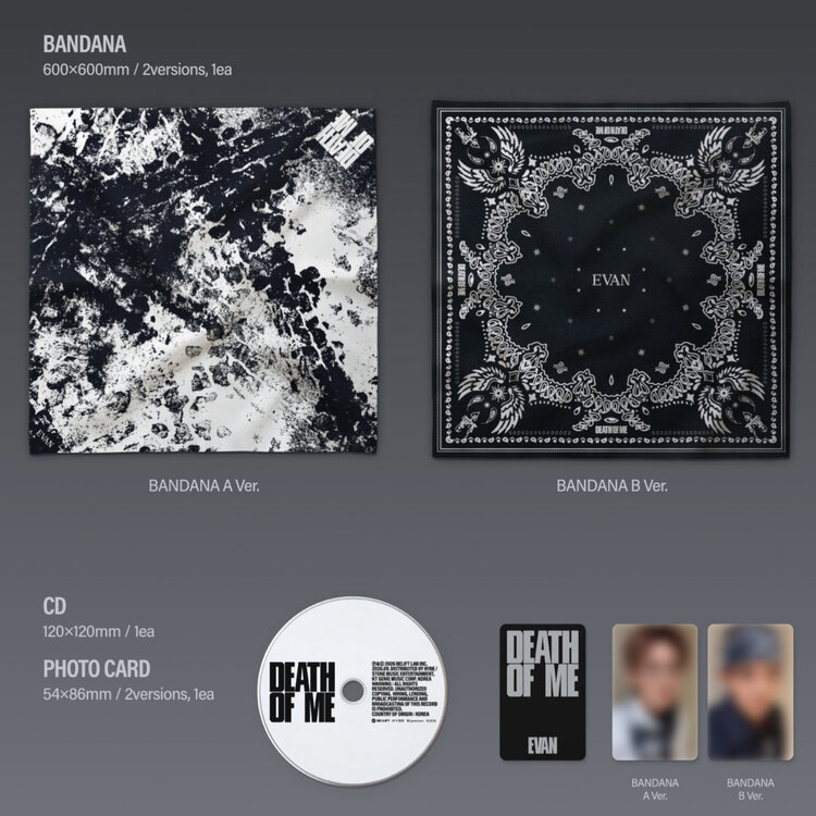 [PREORDER] EVAN (에반) - DEATH OF ME [BANDANA VER.] - 1ST MINI ALBUM