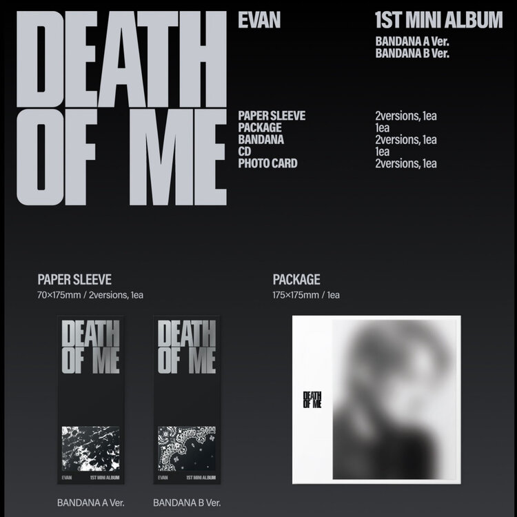 [PREORDER] EVAN (에반) - DEATH OF ME [BANDANA VER.] - 1ST MINI ALBUM