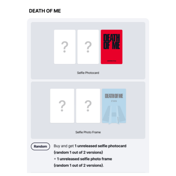 [PREORDER] EVAN (에반) - DEATH OF ME - 1ST MINI ALBUM + [WEVERSE GIFT]