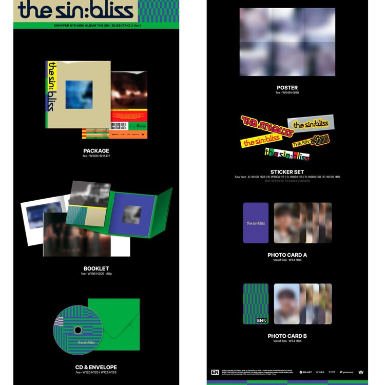 ENHYPEN (엔하이픈) - THE SIN : BLISS  - 8TH MINI ALBUM
