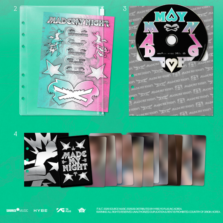 [PREORDER] LE SSERAFIM (르세라핌) - MADE MY NIGHT (CHEMICAL NIGHT VER.) - 2ND SINGLE ALBUM + [WEVERSE GIFT]