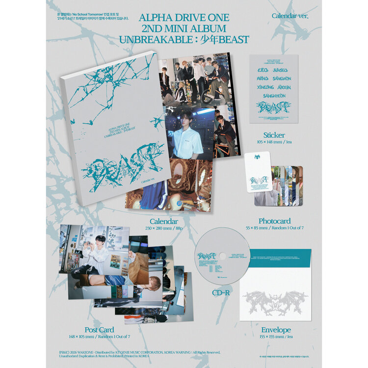 ALPHA DRIVE ONE (알파드라이브원) - UNBREAKABLE : 少年BEAST - [CALENDAR VER.] - 2ND MINI ALBUM