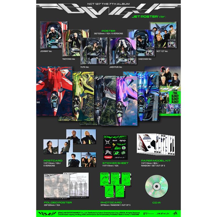 NCT 127 - BLINGY - [JET POSTER VER.] - 7TH ALBUM