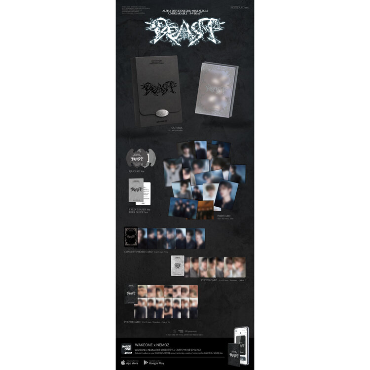 [PREORDER] ALPHA DRIVE ONE (알파드라이브원) - UNBREAKABLE : 少年BEAST (POSTCARD VER.) 2ND MINI ALBUM