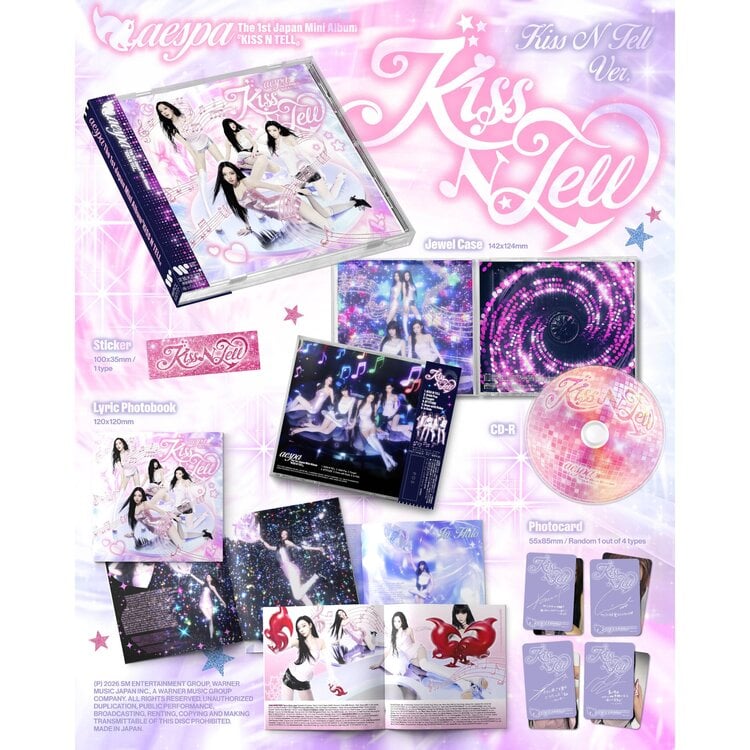 AESPA (エスパ) - KISS N TELL (KISS N TELL VER.) - 1ST MINI ALBUM (JAPAN)