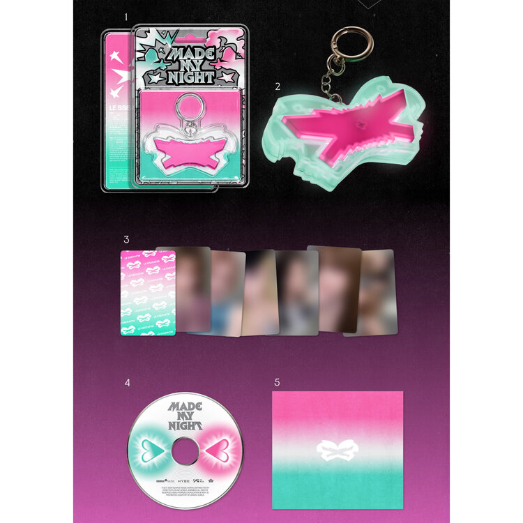 [PREORDER] LE SSERAFIM (르세라핌) - MADE MY NIGHT (GLOW CLICKER KEYCHAIN (PINK) VER.) - 2ND SINGLE ALBUM