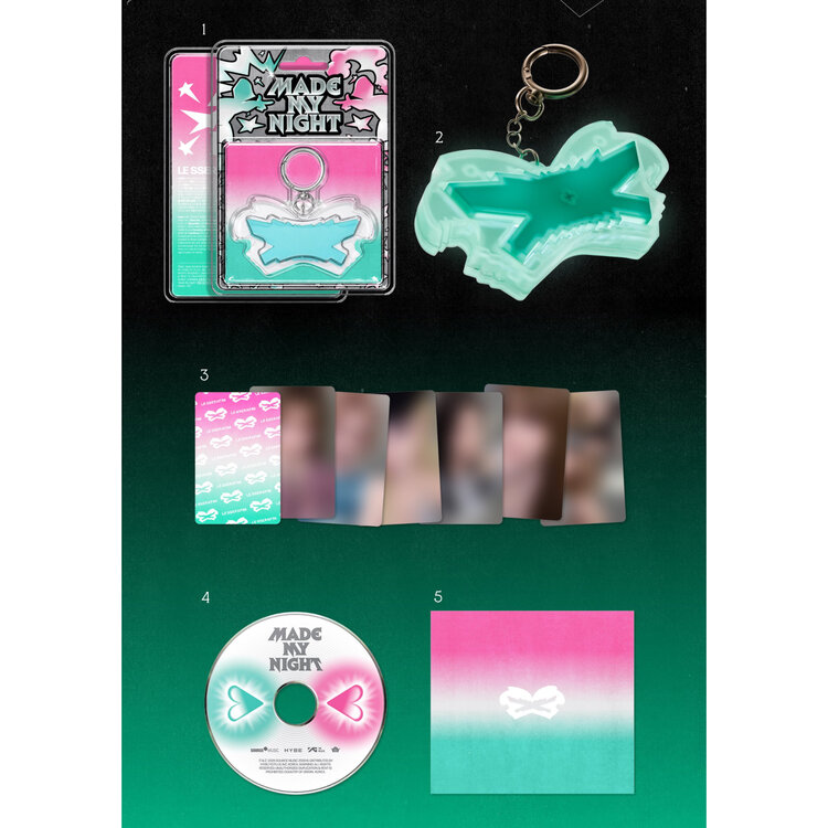 [PREORDER] LE SSERAFIM (르세라핌) - MADE MY NIGHT (GLOW CLICKER KEYCHAIN (MINT) VER.) - 2ND SINGLE ALBUM