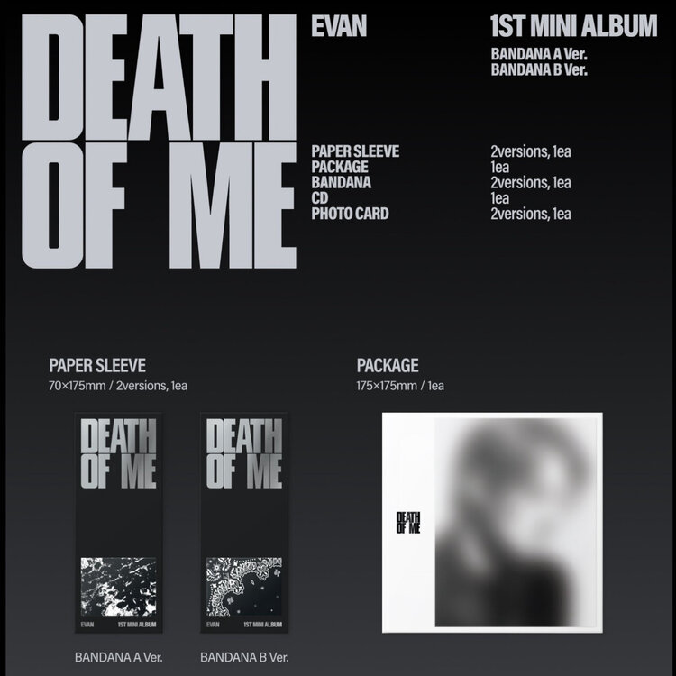EVAN (에반) - DEATH OF ME [BANDANA VER.] - 1ST MINI ALBUM
