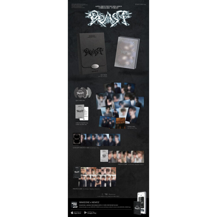 ALPHA DRIVE ONE (알파드라이브원) - UNBREAKABLE : 少年BEAST (POSTCARD VER.) 2ND MINI ALBUM