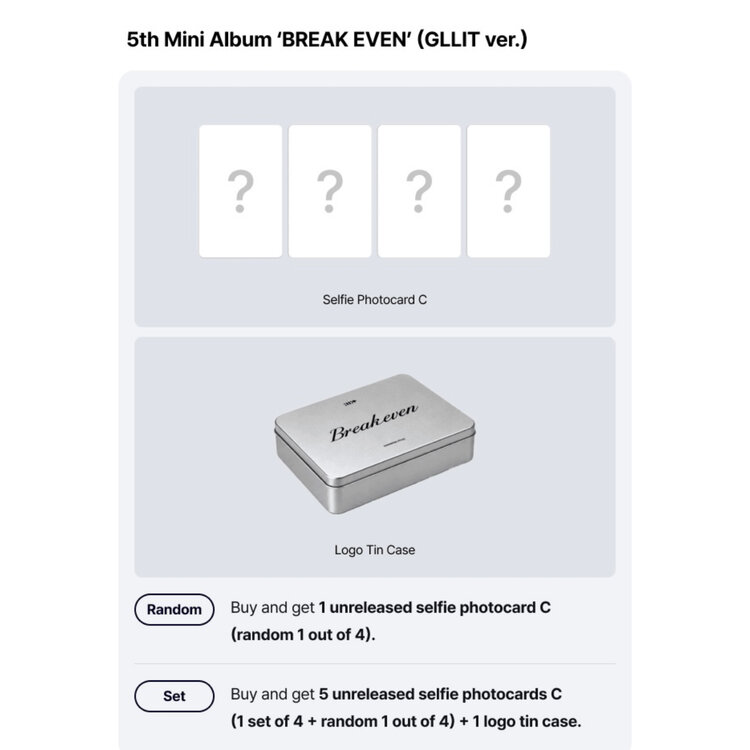 [PREORDER] ILLIT (아일릿) - BREAK EVEN (GLIT VER.) - 5TH MINI ALBUM + [EARLY-BIRD WEVERSE GIFT]