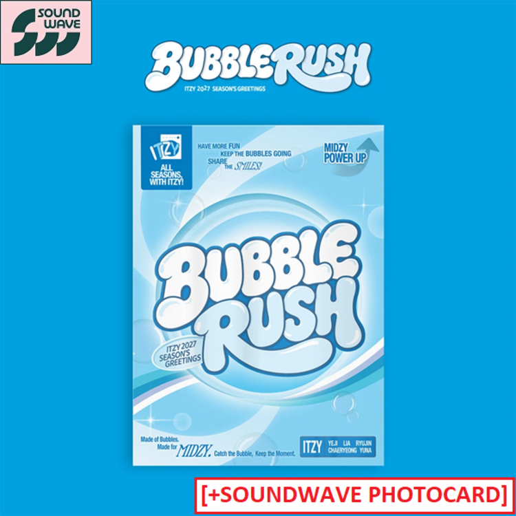 [PREORDER] ITZY (있지) - 2027 SEASON'S GREETINGS [BUBBLERUSH] - [DESK CALENDAR] PACKAGE + [SOUNDWAVE PC SET]