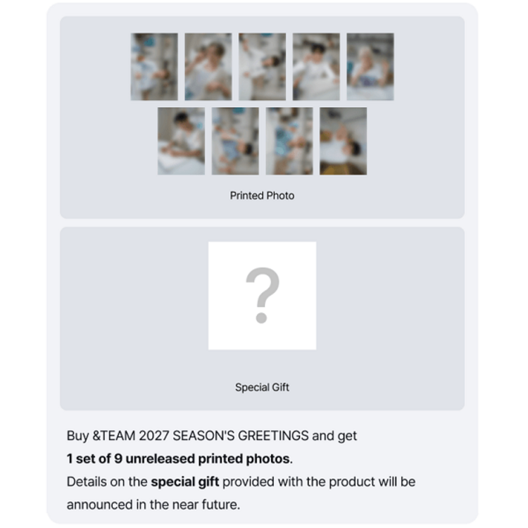 [PREORDER] &TEAM (エンティーム) - 2027 SEASON'S GREETINGS "WHO ATE THE CAKE?" - [CALENDAR + DIGITAL CONTENT] PACKAGE + [WEVERSE GIFT]