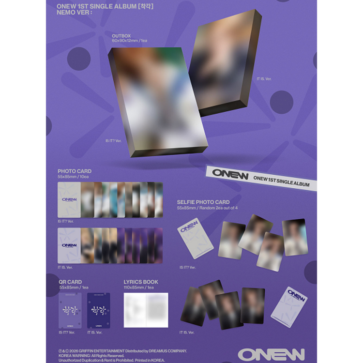 [PREORDER] ONEW (온유) [SHINEE] - [착각] (DELUSION) - 1ST SINGLE ALBUM (NEMO VER.)