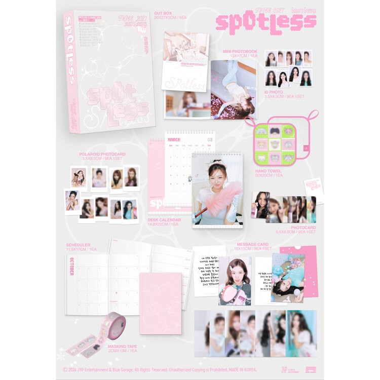 [PREORDER] TWICE (트와이스) - 2027 SEASON'S GREETINGS "SPOTLESS" - [CALENDAR] PACKAGE + [APPLE MUSIC PC SET]