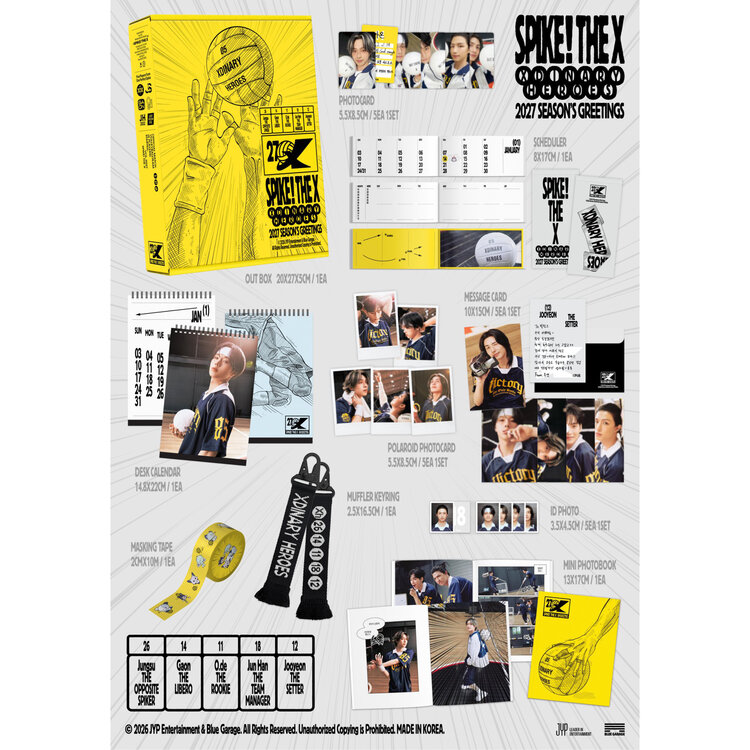 [PREORDER] XDINARY HEROES (엑스디너리 히어로즈) - 2027 SEASON'S GREETINGS "SPIKE! THE X" - [CALENDAR] PACKAGE