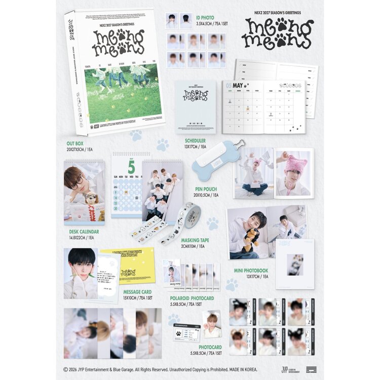 [PREORDER] NEXZ (넥스지) - 2027 SEASON'S GREETINGS "MEONG MEONG" - [CALENDAR] PACKAGE