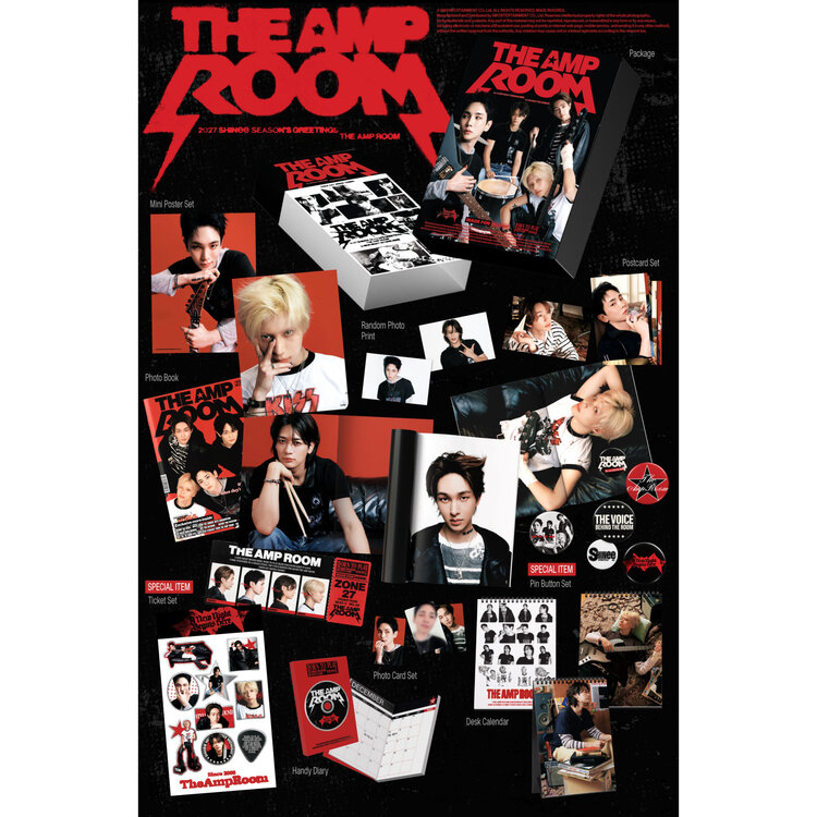 [PREORDER] SHINEE (샤이니) - 2027 SEASON'S GREETINGS "THE AMP ROOM" - [DESK CALENDAR] PACKAGE + [WITHMUU PC SET]