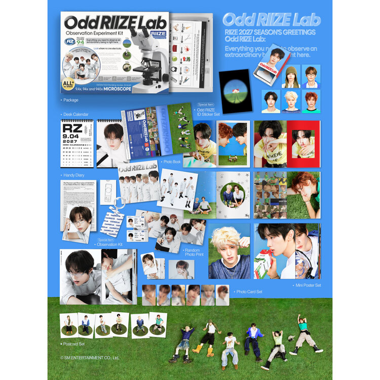 [PREORDER] RIIZE (라이즈) - 2027 SEASON'S GREETINGS "ODD RIIZE LAB" - [DESK CALENDAR] PACKAGE + [WITHMUU PC SET]