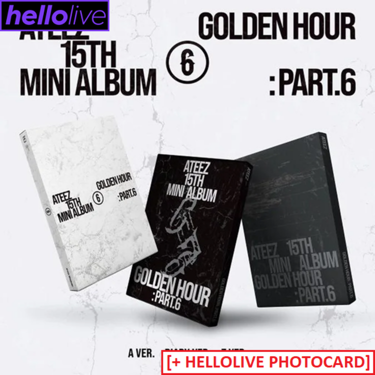 [PREORDER] ATEEZ (에이티즈) - GOLDEN HOUR PART.6 - 15TH MINI ALBUM + [HELLOLIVE PC]