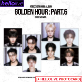 [PREORDER] ATEEZ (에이티즈) - GOLDEN HOUR PART.6 (DIGIPACK VER.) - 15TH MINI ALBUM + [HELLOLIVE PC]