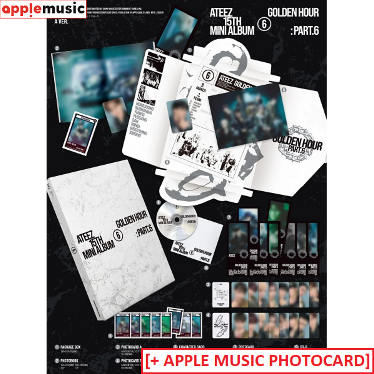 [PREORDER] ATEEZ (에이티즈) - GOLDEN HOUR PART.6 - 15TH MINI ALBUM + [APPLE MUSIC PC]