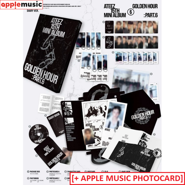[PREORDER] ATEEZ (에이티즈) - GOLDEN HOUR PART.6 - 15TH MINI ALBUM + [APPLE MUSIC PC]