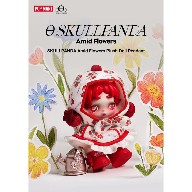 POP MART POP MART - SKULLPANDA [AMID FLOWERS] - PLUSH DOLL PENDANT