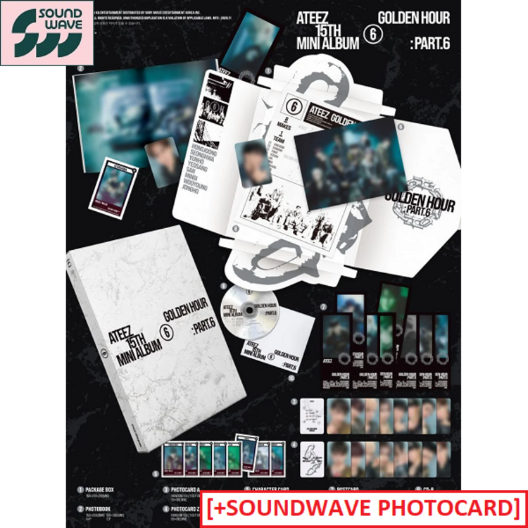 [PREORDER] ATEEZ (에이티즈) - GOLDEN HOUR PART.6 - 15TH MINI ALBUM + [SOUNDWAVE PC]