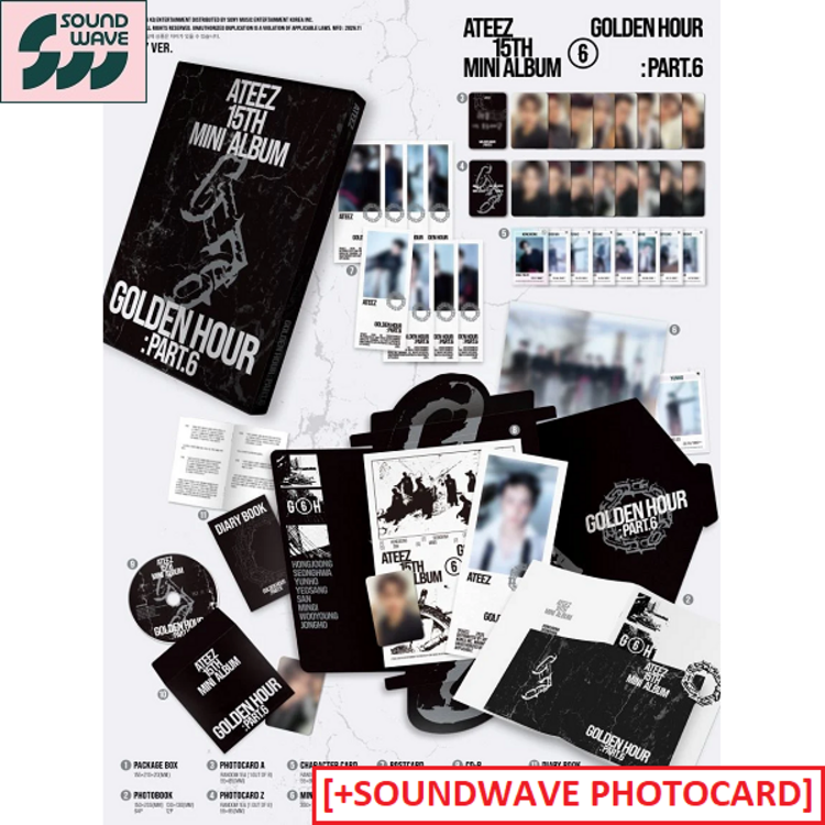 [PREORDER] ATEEZ (에이티즈) - GOLDEN HOUR PART.6 - 15TH MINI ALBUM + [SOUNDWAVE PC]