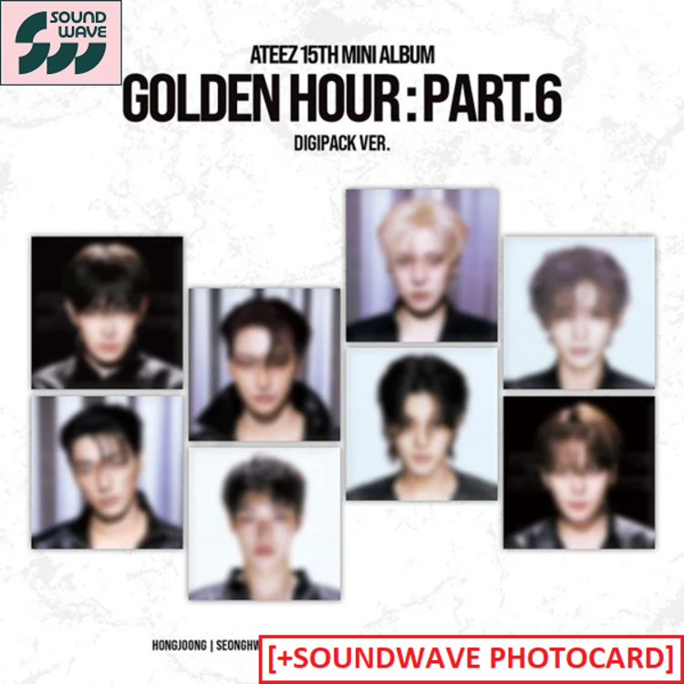 [PREORDER] ATEEZ (에이티즈) - GOLDEN HOUR PART.6 (DIGIPACK VER.) - 15TH MINI ALBUM + [SOUNDWAVE PC]