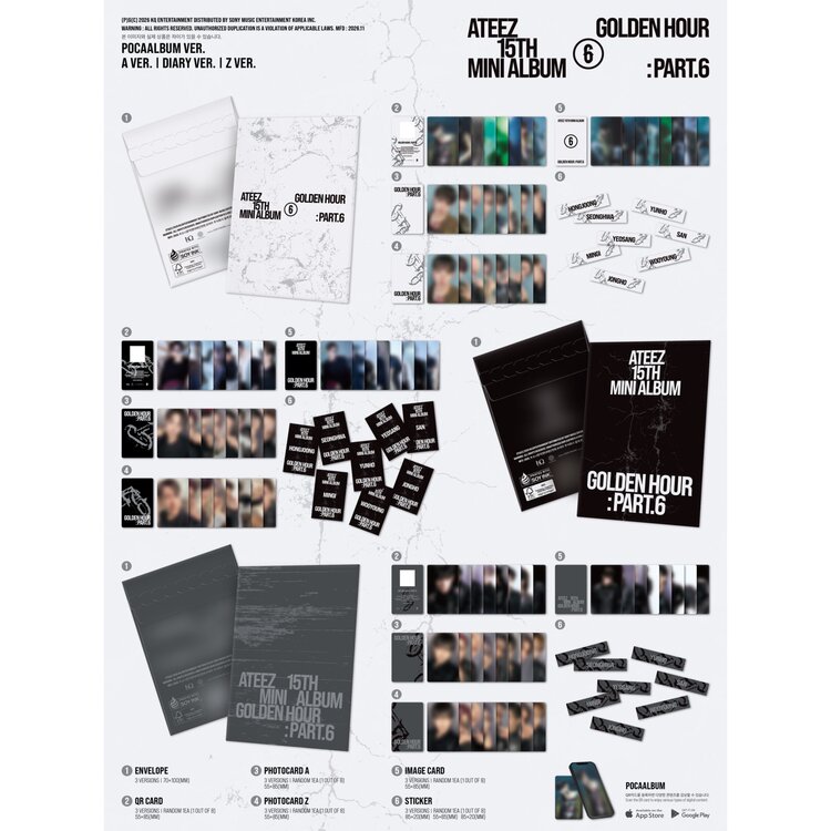 [PREORDER] ATEEZ (에이티즈) - GOLDEN HOUR PART.6 (POCA ALBUM) - 15TH MINI ALBUM