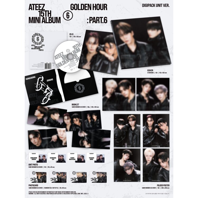 [PREORDER] ATEEZ (에이티즈) - GOLDEN HOUR PART.6 (DIGIPACK UNIT VER.) - 15TH MINI ALBUM