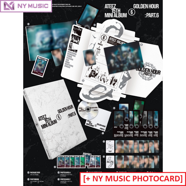 [PREORDER] ATEEZ (에이티즈) - GOLDEN HOUR PART.6 - 15TH MINI ALBUM + [NY MUSIC PC]