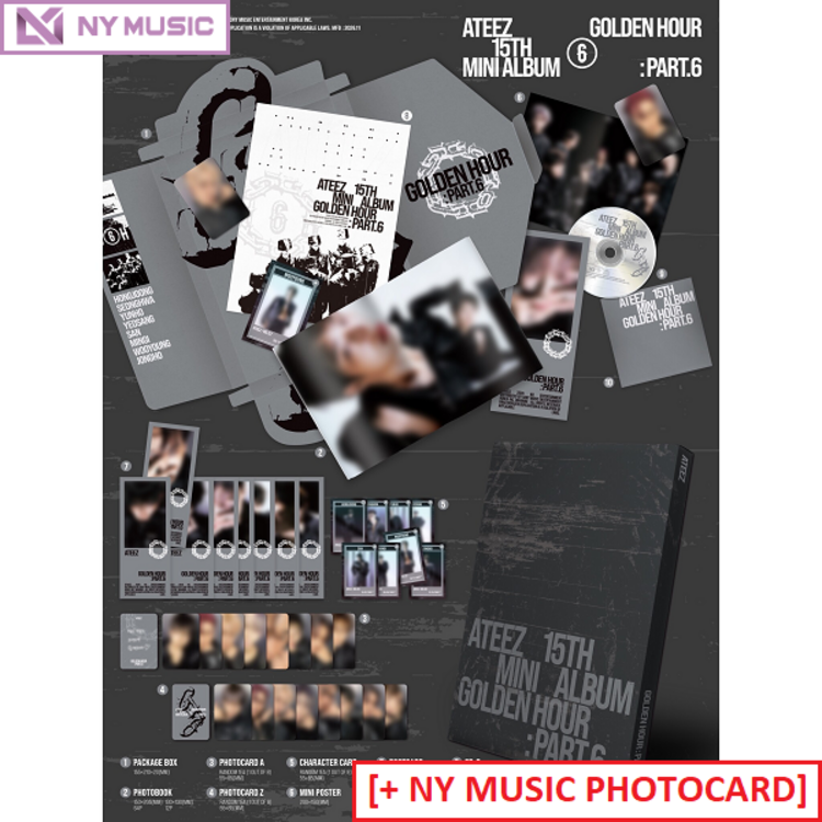[PREORDER] ATEEZ (에이티즈) - GOLDEN HOUR PART.6 - 15TH MINI ALBUM + [NY MUSIC PC]